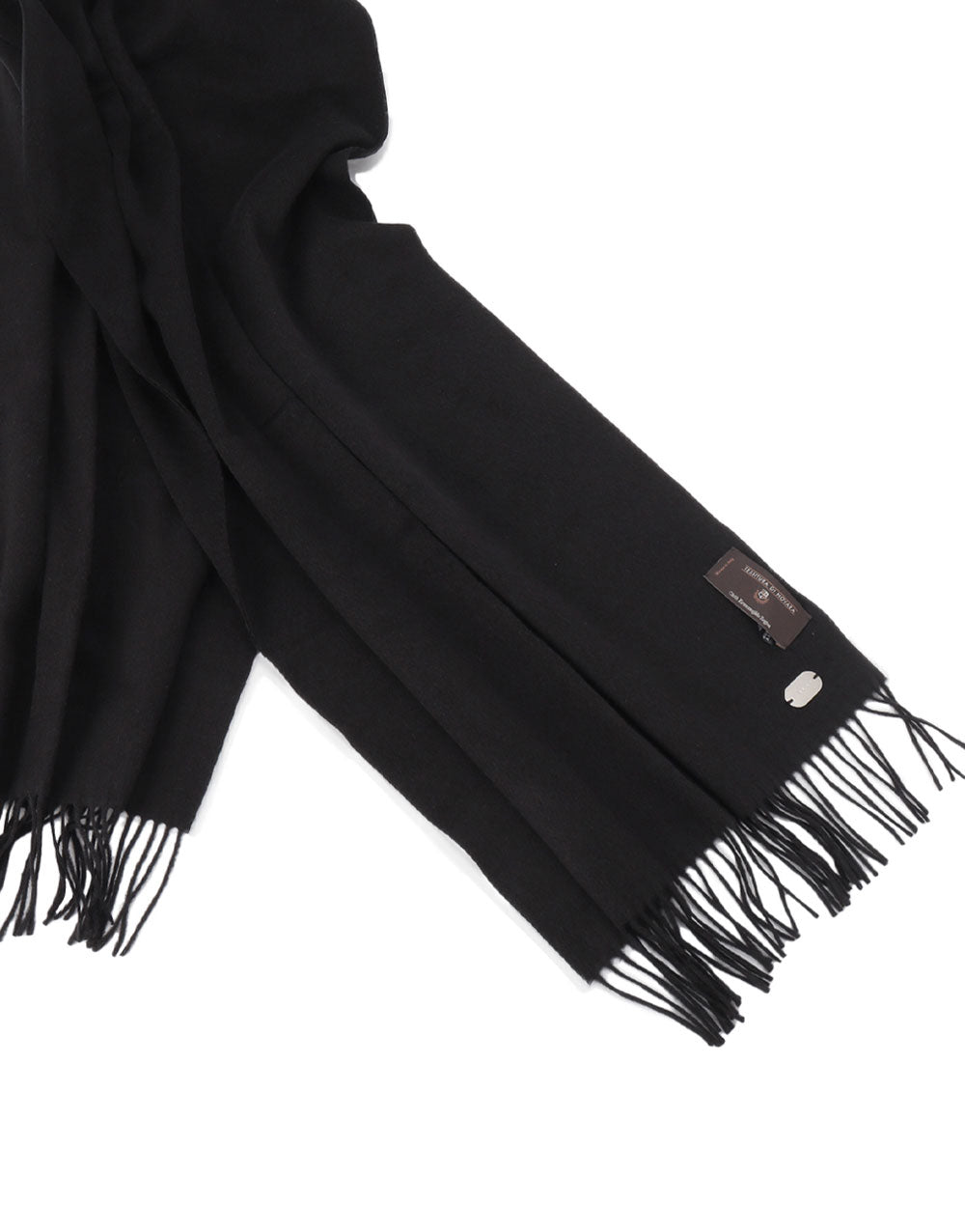 Citterio Circles Black/Camel 100% Brushed Silk Scarf - Emporio