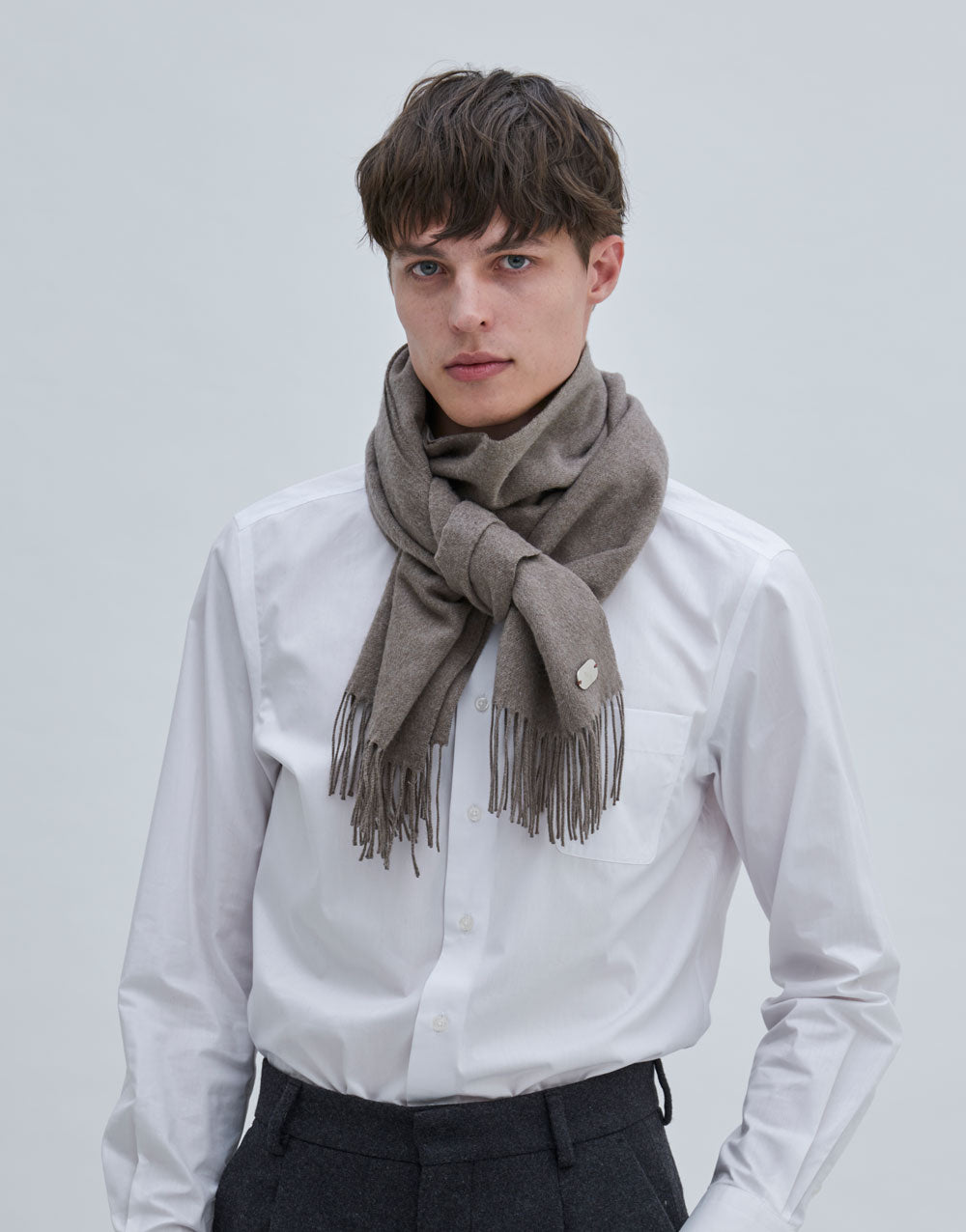 Pre-order sales: <br>100% Silk Scarf_Beige<br>to be shipped from early November