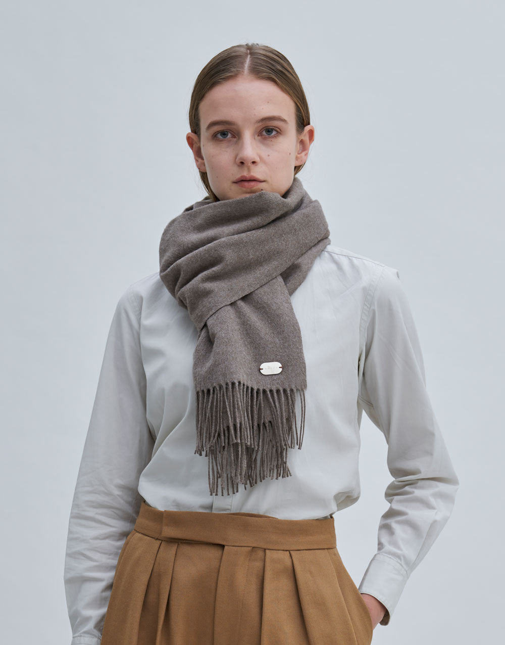 Pre-order sales: <br>100% Silk Scarf_Beige<br>to be shipped from early November