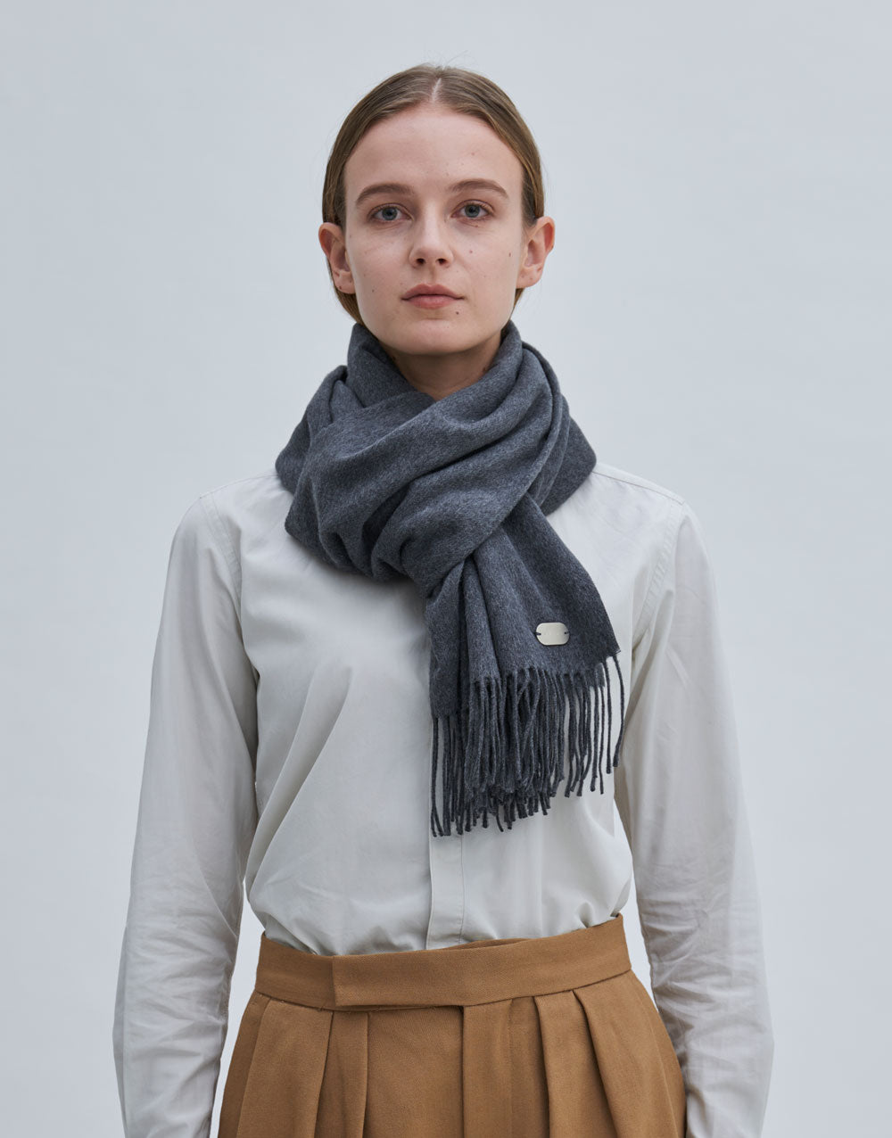 Pre-order sales: <br>100% Silk Scarf_Gray<br>to be shipped from early November